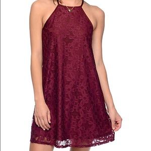 Oxblood lace dress
